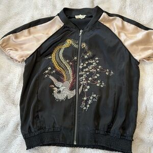 Embroidered Black and Cream Women's Jacket